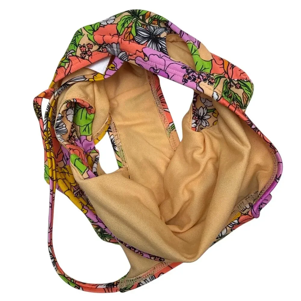 Cat & Jack Girl's Bold Blooms Cutout One Piece Swimsuit XS (4/5)
